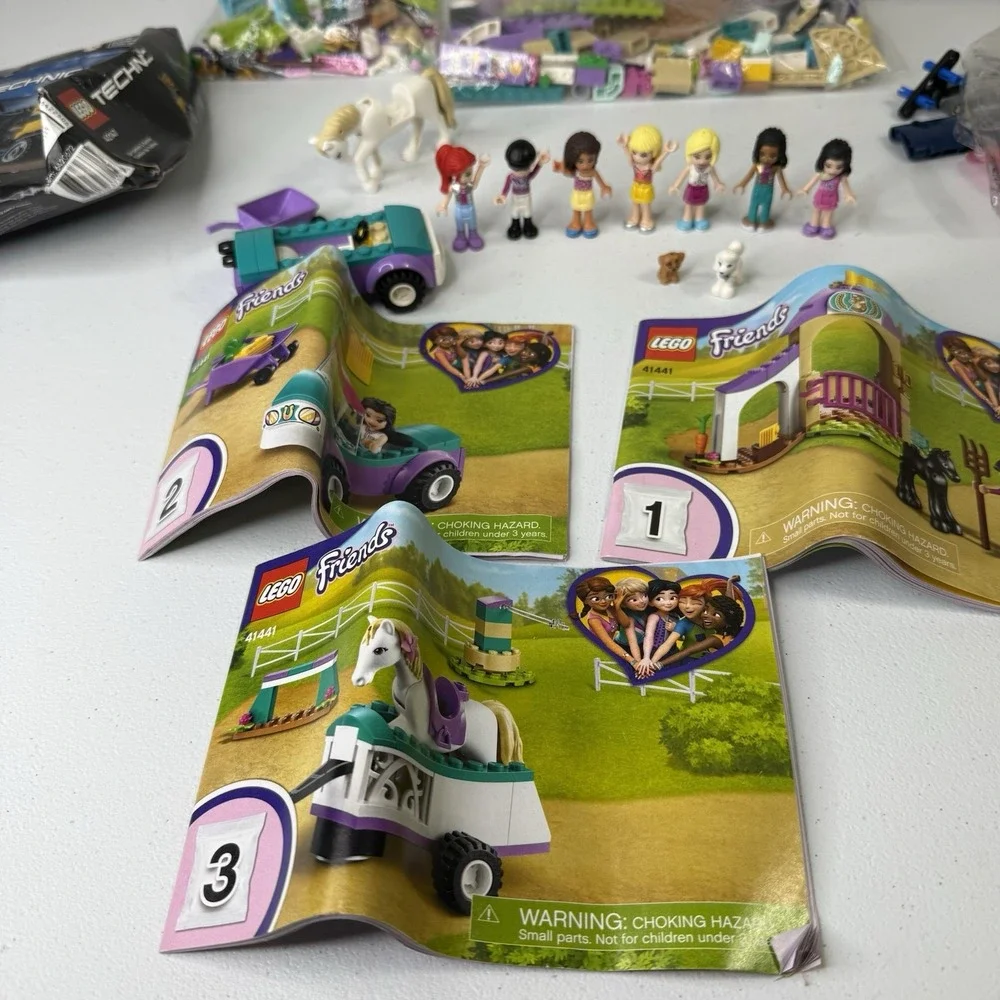 LEGO Friends Bulk Girls Lot with Mini-Doll Figures & Horses And Extras